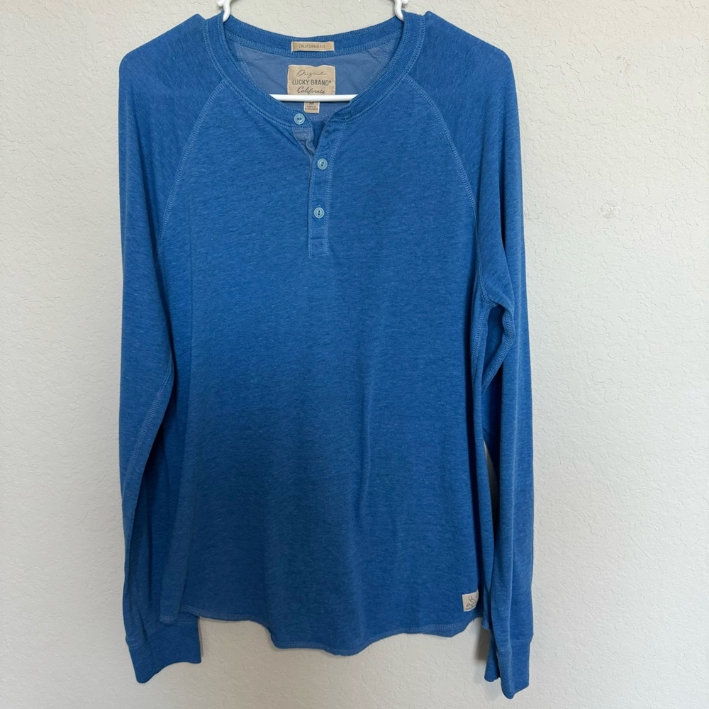 Lucky Brand long Sleeve Blue Men T-shirt Sz- M